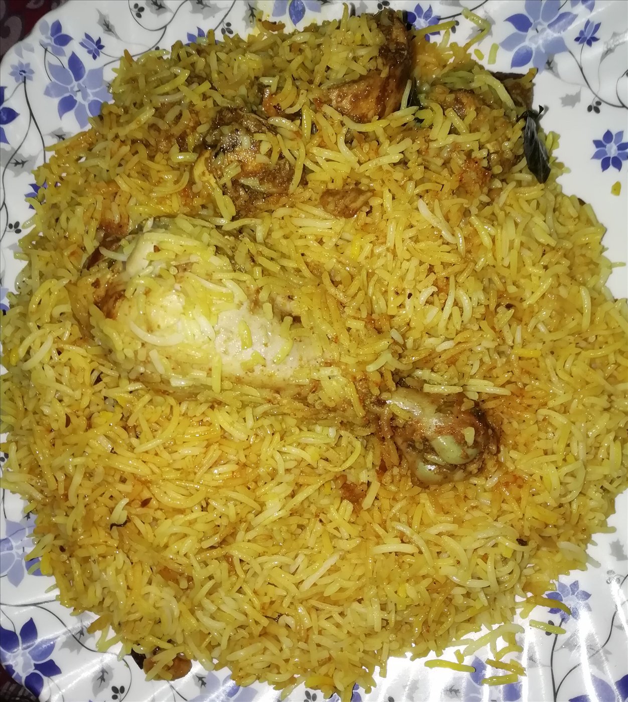 Chicken dum biryani sealed and slow-cooked with saffron rice